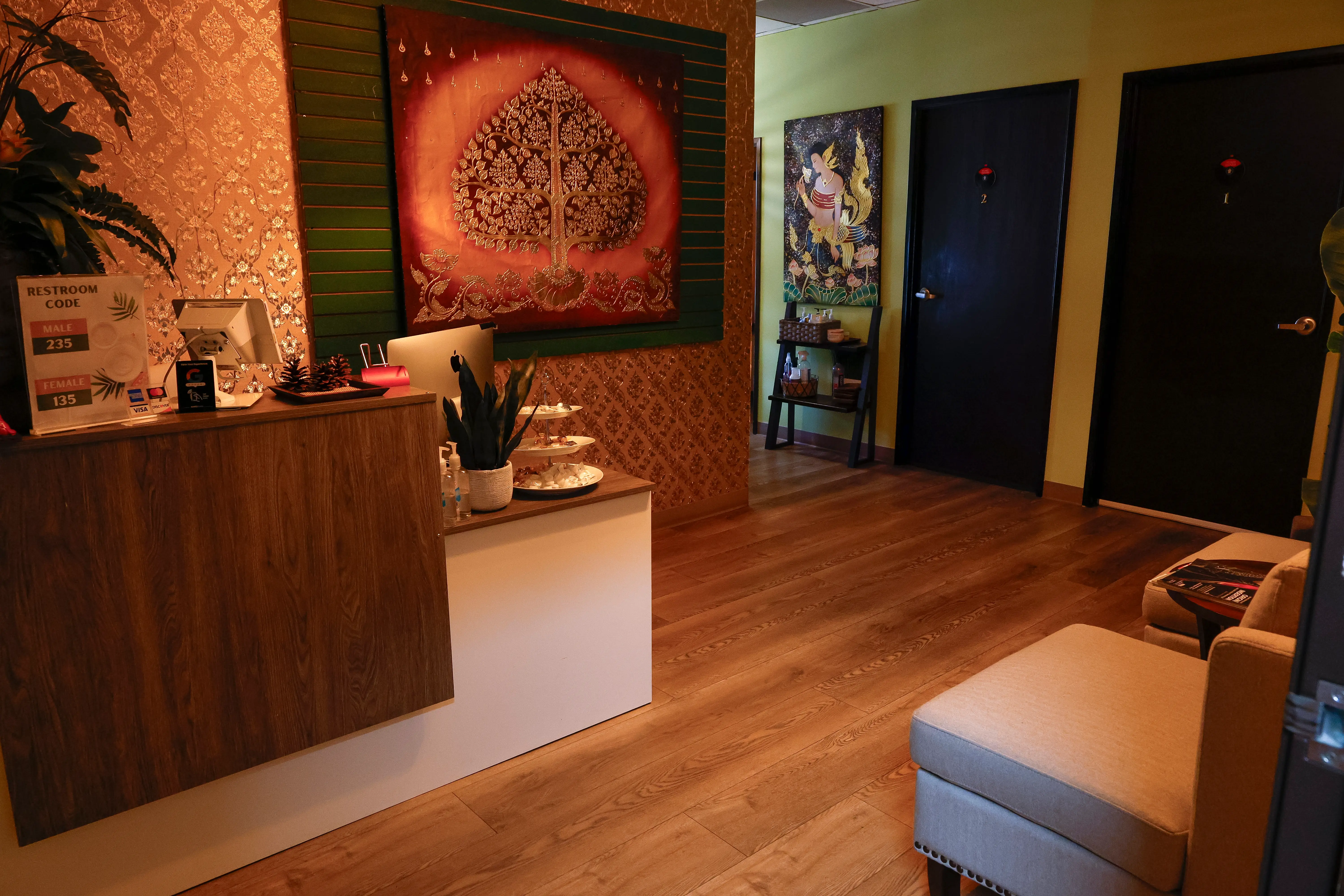 Welcoming reception area at Thai Herb Massage Mission Valley